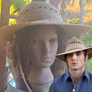 Tula Angler Unisex Straw Suede Chin Strap Sun Gardener Hat